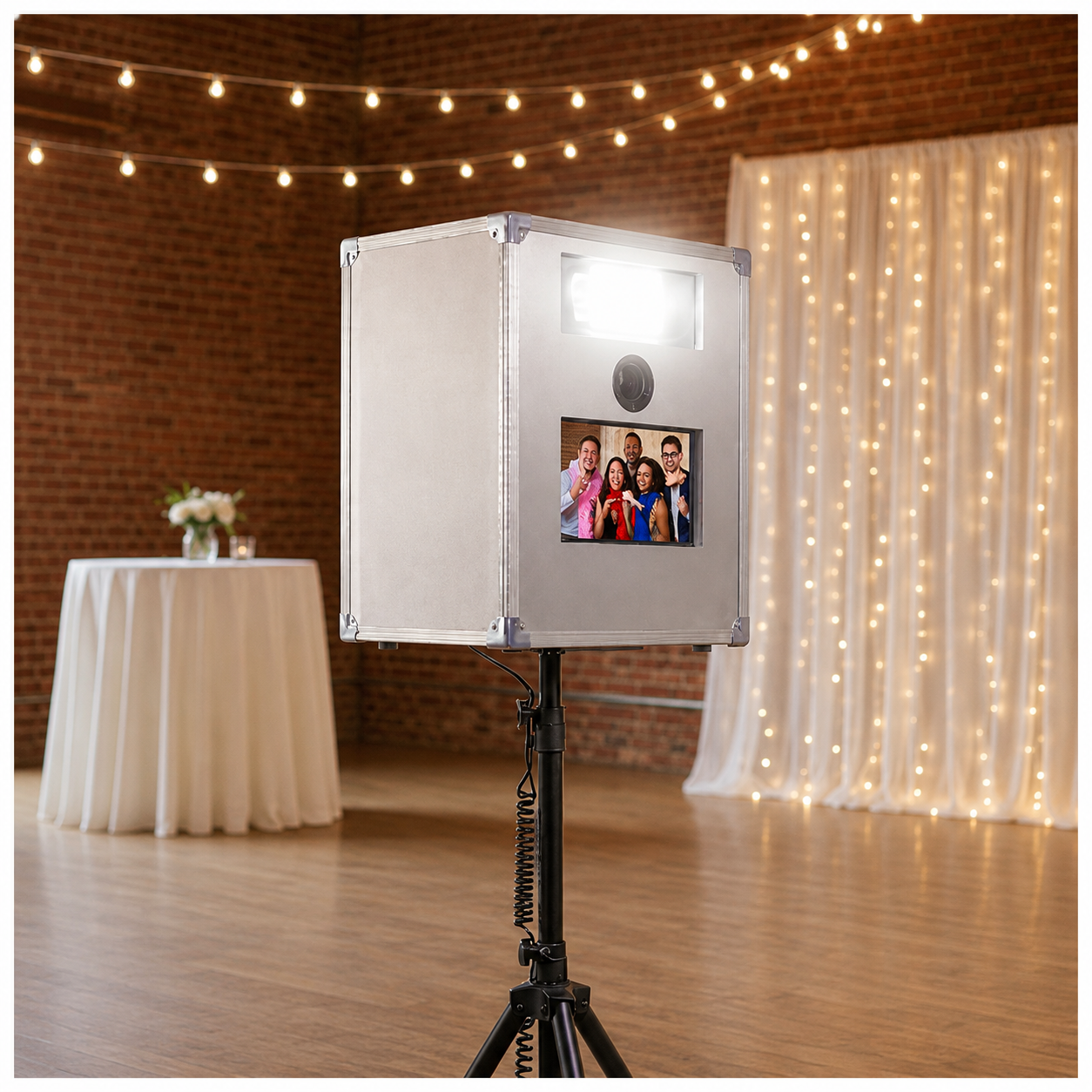 Fotobox auf Stativ für Hochzeiten und Feiern im Rheingau